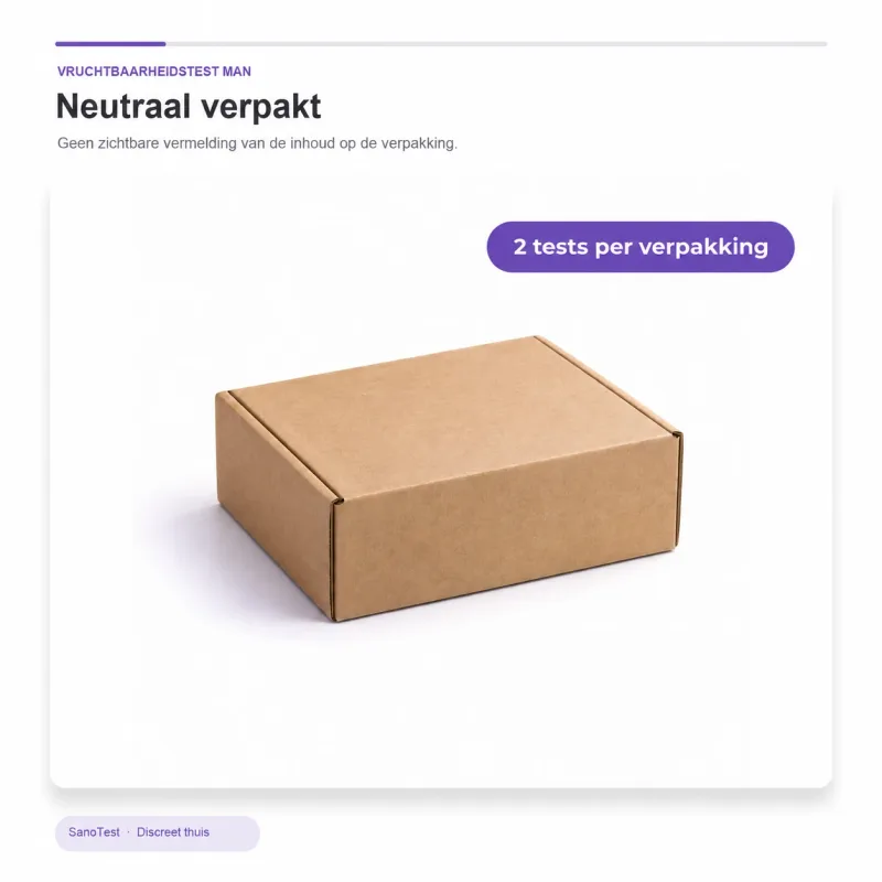 Discrete bezorging: de spermatest komt in een neutrale bruine doos zonder vermelding van de inhoud